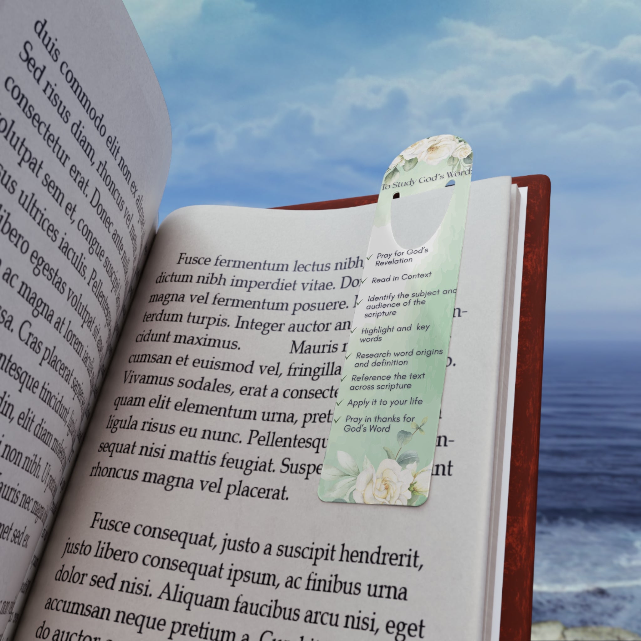 Floral Scripture Bookmark - Inspirational Reading Accessory, Gift for Book Lovers, Bible Study Helper, Christian Gift, Reading Aid