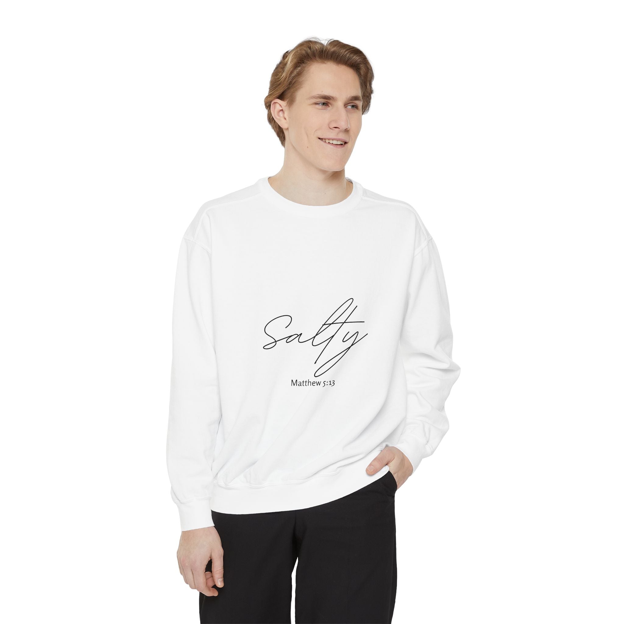 Salty Unisex Garment-Dyed Sweatshirt | Cozy, Beach Vibes, Perfect for Casual Outings